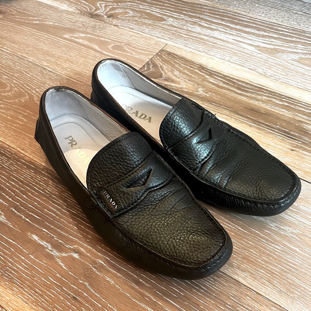 Prada loafers green mens